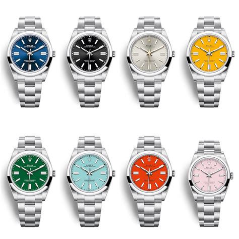 rolex watch face colors|Rolex color chart.